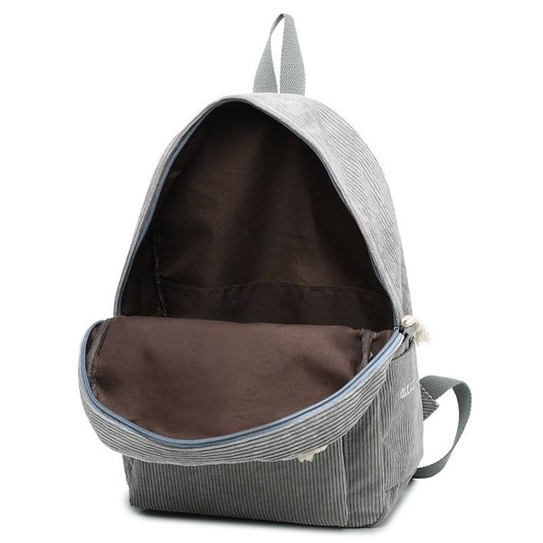 

miyahouse preppy style soft fabric backpack female corduroy design school backpack for teenage girls striped backpack women