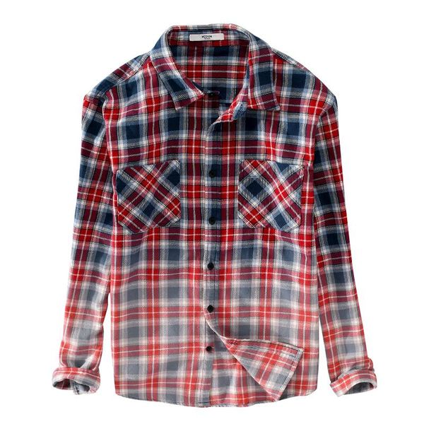 

italy style gradient cotton men shirt plaid long-sleeved autumn and spring men shirts brand fashion shirt for casual chemise, White;black
