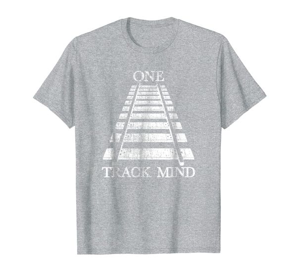 

funny train t-shirt one track mind shirt locomotive apparel, White;black
