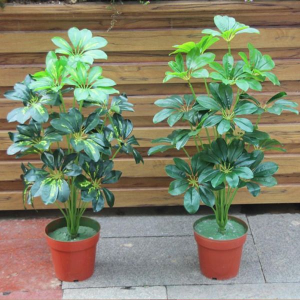 

decorative flowers & wreaths 60cm18 fork large artificial tropical plant plastic schefflera branch green palm tree leaves home garden living