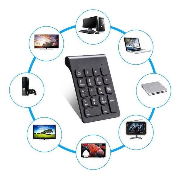 Neue tragbare 2,4G Wireless Digital Tastatur USB Nummernblock 18 Tasten Numerische Tastatur