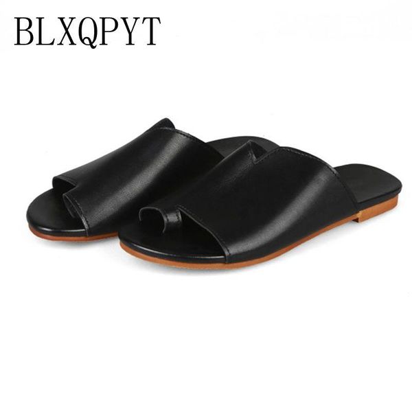 

sandals blxqpyt fashion women slide slip on mule loafer flats shoes slides slippers summer woman mules flip flops 556, Black