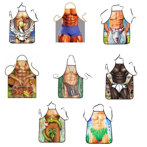 

1pc household kitchenapron fun printing cleaning apron aprons