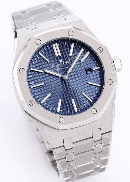 

wristwatches 2021 classical automatic mechanical silver black blue 2 hands oaks men sapphire stainless steel royal limited sport watch, Slivery;brown