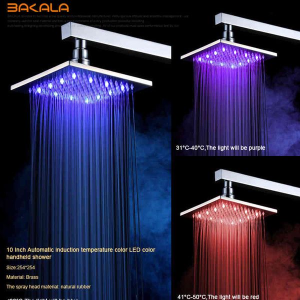 

other faucets, showers & accs brand new 8 10 12 inch wall mounted bathroom water head colour changing square led rainfall head+ ar
