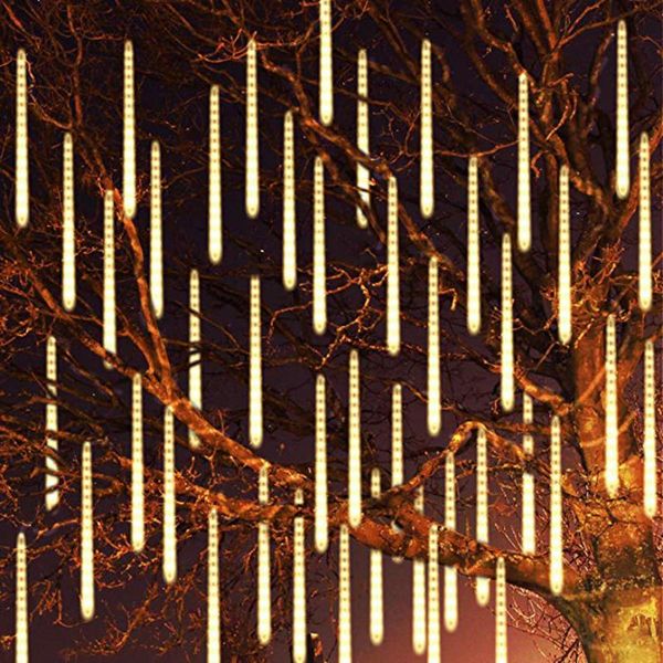 

strings meteor shower rain drop light 8 tubes 384 led lights icicle snow falling for xmas tree garden party holiday
