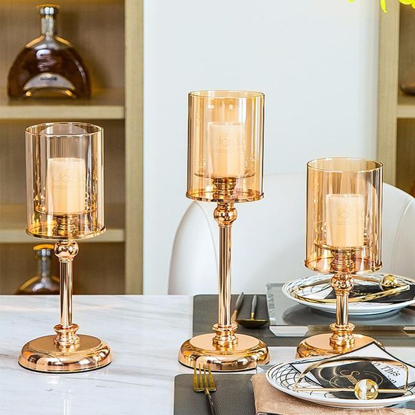 

candle holders modern metal holder glass candlestick dining table centerpiece home decoration accessories wedding