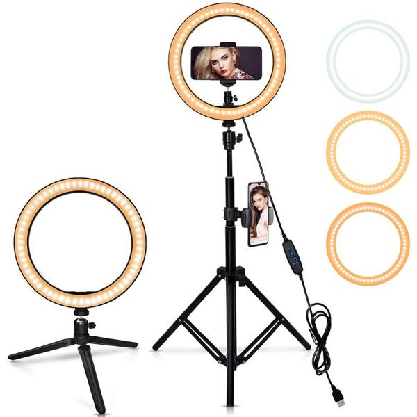 

12 inch led selfie ring light tripod stand extendable pgraphy fill light for makeup live p video lamp phone holder