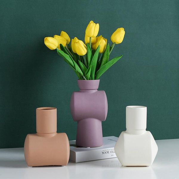 

nordic modern ceramic vase decoration living room flower arrangement dried flower creative simple decoration floral art