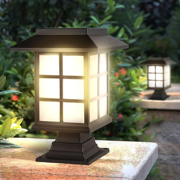 

retro outdoor waterproof solar light square dual purpose lawn light stigma garden decoration street lamp lawn lamp