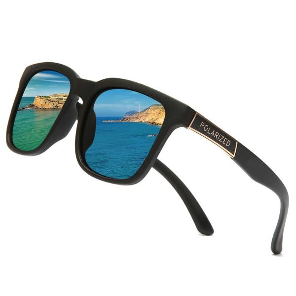 

sunglasses brand design polarized vintage men square coating driving sun glasses male uv400 sunglass shades, White;black