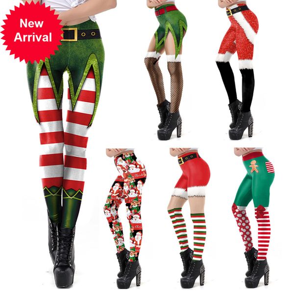 

a vip fashion new stripe capri women's high waisted workout christmas seamless leggins printed fitness leggings, Black