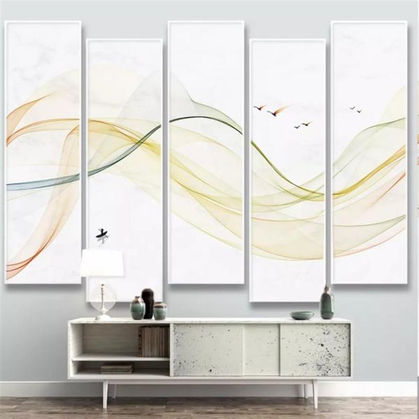 

wallpapers chinese style abstract artistic lines marble wall murals po 3d for living room bedroom paper home decor
