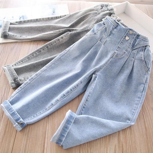 

2021 spring girls' casual jeans children's clothing wholesale, Blue