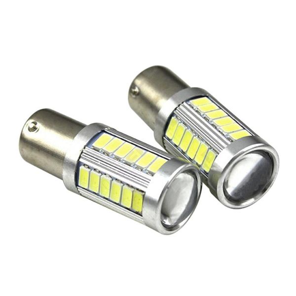 

emergency lights 2pcs p21w 1156 ba15s 33 led bulb 5730 smd super bright car light source auto backup reserve brake fog lamps