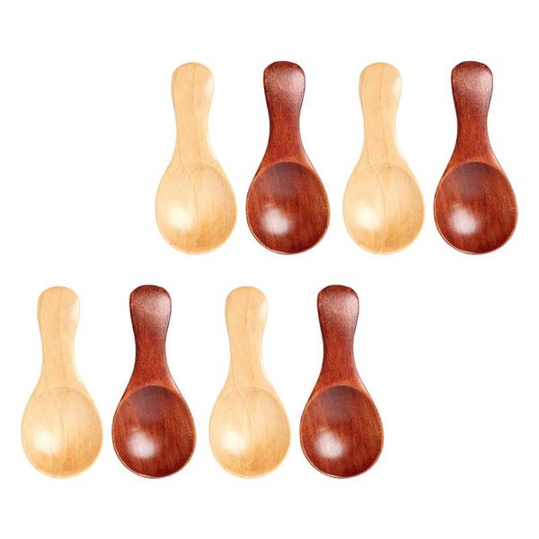 

spoons 8pcs powder wooden tableware teaspoons for condiment coffee (assorted color)
