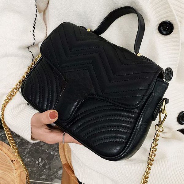 

black fashion designer flat re-edition marmont heart-shaped bags luxury women handbags lady classic look versatile totes cross body leather