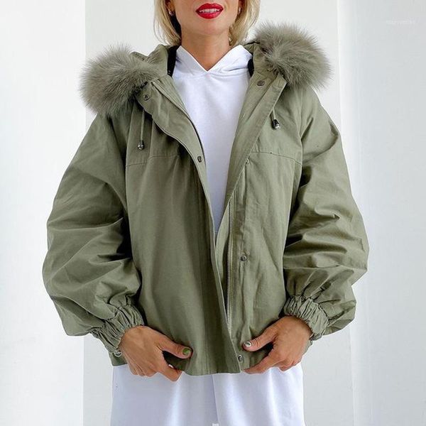 

women's down & parkas agong winter safari style hooded women fashion solid coats elegant zipper short cotton jackets female ladies, Black