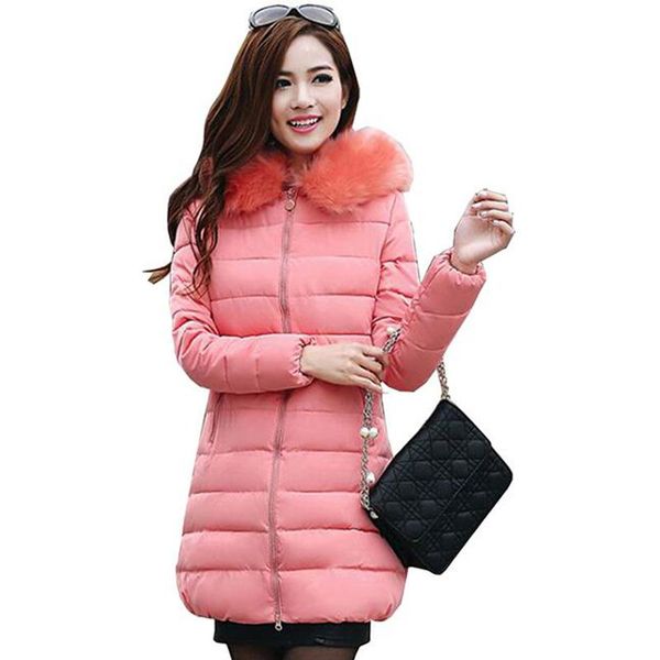 

women's trench coats 2021 women winter hooded warm coat plus size candy color cotton padded jacket female long parka womens wadded jaqu, Tan;black