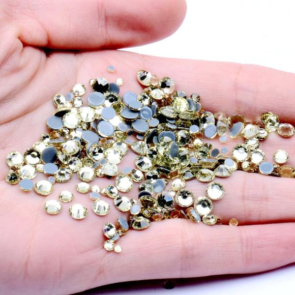 

nail art decorations jonquil crystal fix rhinestones for nails ss6-ss30 and mixed glue backing iron on glass stones diy jewelry making acces, Silver;gold