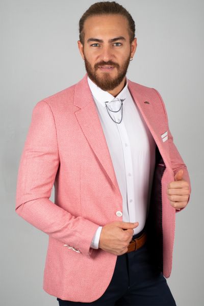 

eyelet pattern slim fit blazer jacket 1801955 wbjz, White;black