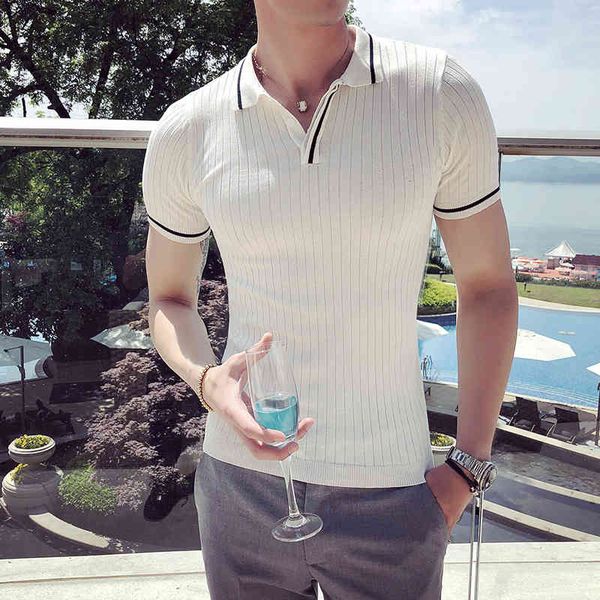 

men's t-shirts style summer polo shirt men fashion streetwear knitted homme breathable slim fit short sleeve polo hombre 3xl fc7f, White;black