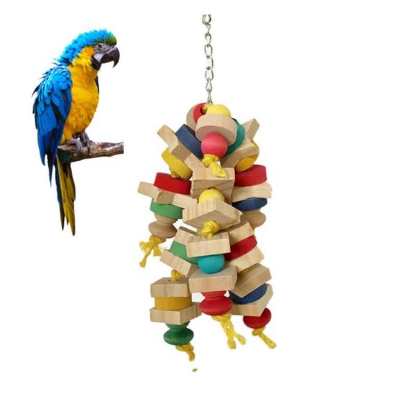 

other bird supplies wood colorful parrot toys chew toy pet hanging swing cage for parrots random color