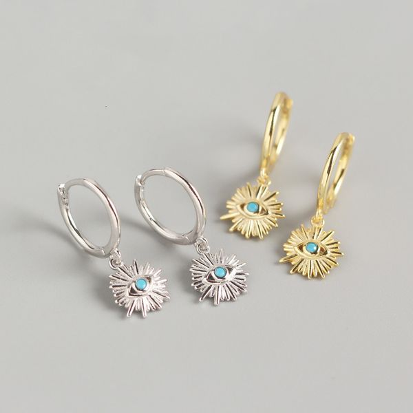 

yhe0208 light luxury s925 silver ins geometric eyes diamond demon eyes earrings, Golden