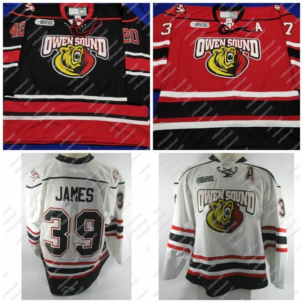 

vintage men irving sound attack 19 cianfrone 13 bryant 23 schmalz 28 halmo 27 nastasiuk hockey jersey embroidery customize, Black