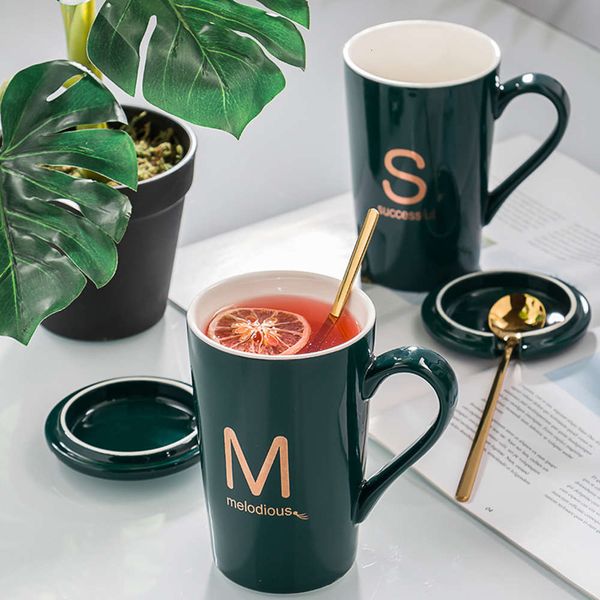 

personal alphabetical surname mug with lid tea set travel mugs coffee novelty big large creative latte porcelain cups gift