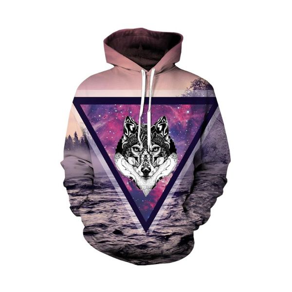 

men's hoodies & sweatshirts selling anime wolf print and women's cute hawaiian casual sportswear hooded sweater hoodie sweatshirt, Black