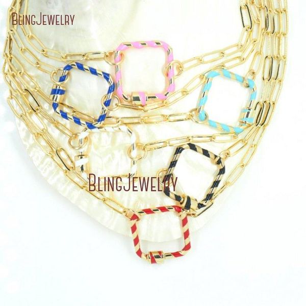 

pendant necklaces enamel lightening bolt lock necklace carabiner screw clasp nm30354, Silver