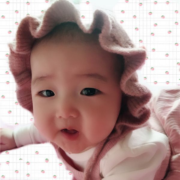 

lovely warm boys and girls baby hat baby wool baby hat autumn and winter, Black;white