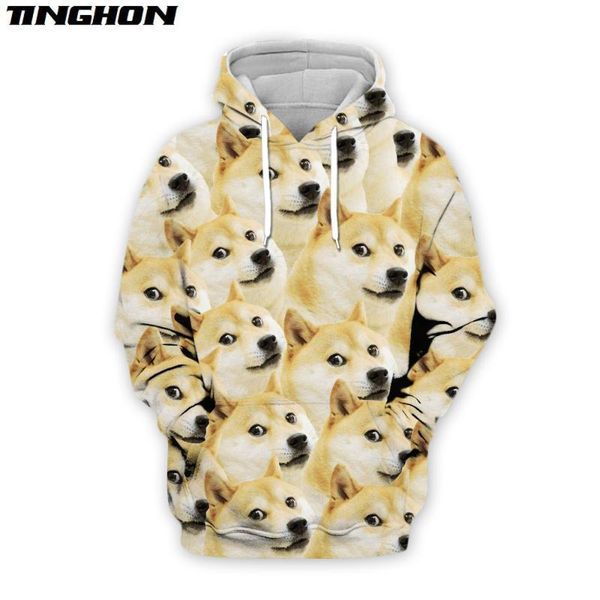 

men's hoodies & sweatshirts fashion men 3d animal funny doge head pullover deus god dog/shiba inu printed sweatshirt/zip hoodie ws113, Black