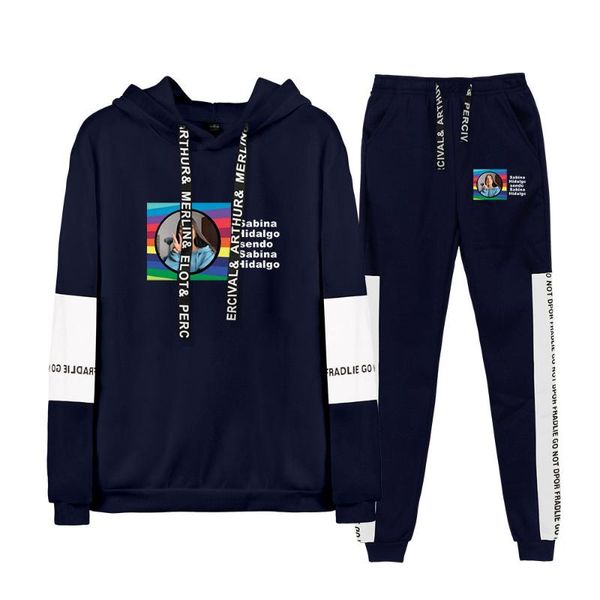 

men's hoodies & sweatshirts sabina hidalgo casual men women pullovers suit 2 pieces sets sweatshirt hoody and pants suits streetwear, Black