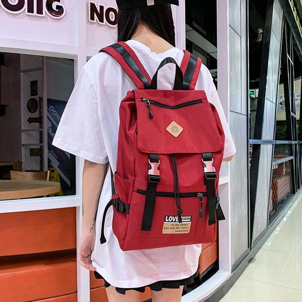 

mjzkxqz women casual backpack nylon waterproof rucksack candy cartable for teenagers girl school bag laptravel bags mochila