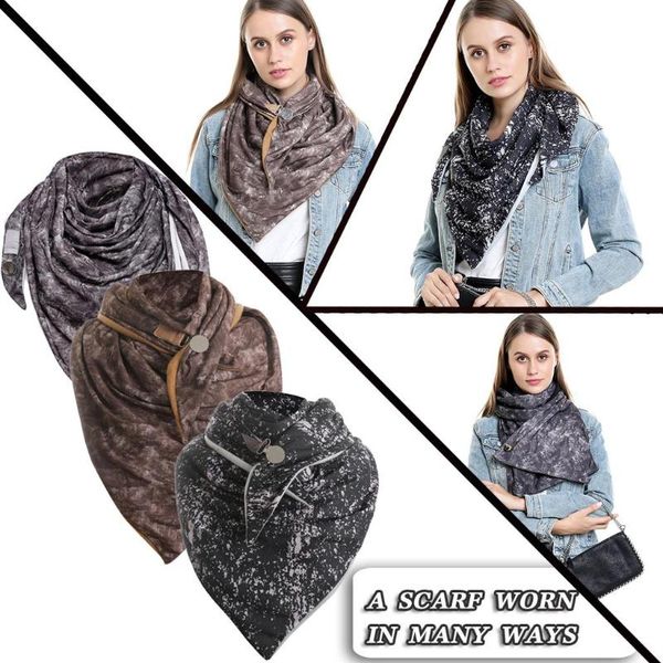 

scarves winter warm 2021 luxury women printing button soft wrap casual shawls foulard femme, Blue;gray