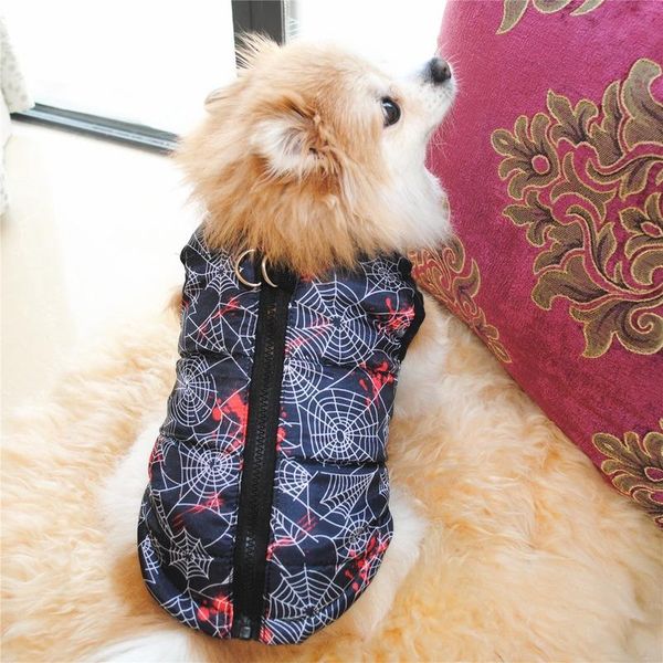 

dog apparel winter pet clothes windproof vest with buckle puppy small dogs warm supplies padded jacket