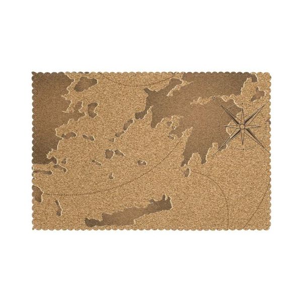 

mats & pads 6 pcs placemat vintage cork map fabric table tableware kitchen tool