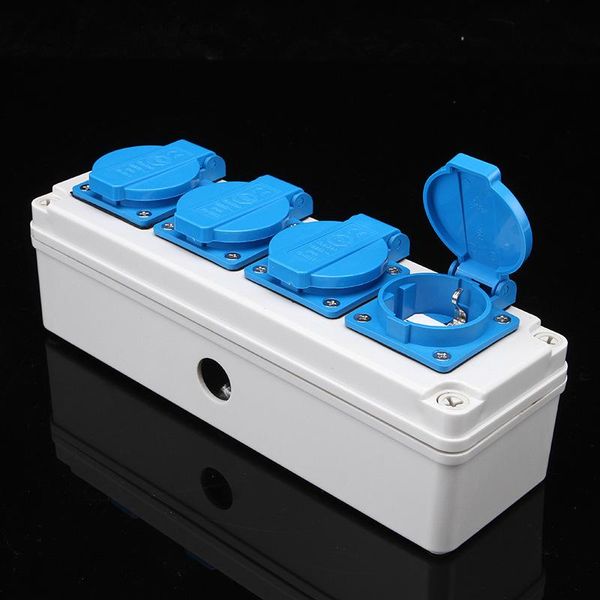

smart power plugs ip44 bathroom socket weatherproof waterproof outdoor wall 250v 16a four plug german standard electrical adapter