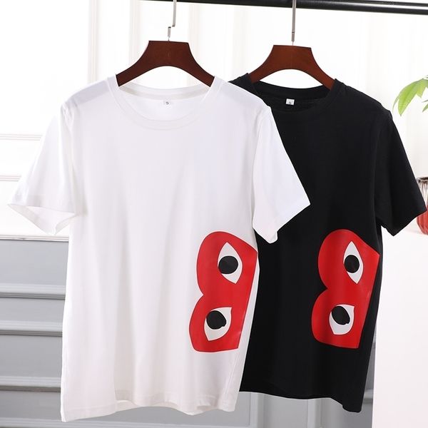 

new short sleeve couple pure cotton t-shirt o-neck soft solid cotton breathable t-shirt 210309, White