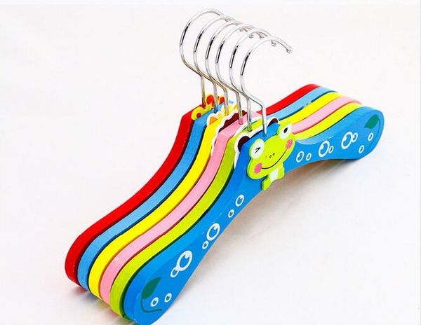 

hangers & racks underwear socks storage rack space-saving wooden children's hanger cartoon coat jacket drying 20 pieces/batch