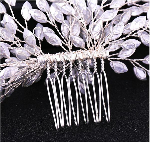 

trendy silver color crystal rhinestone hair comb accessories wedding tiara bridal headpiece hair ornaments bride hair jllhea