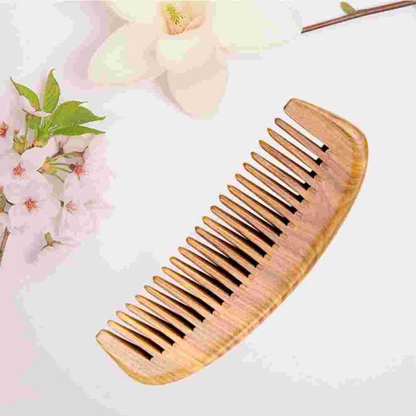 

hair brushes green sandalwood comb anti-static wooden detangling natural care brush, Silver