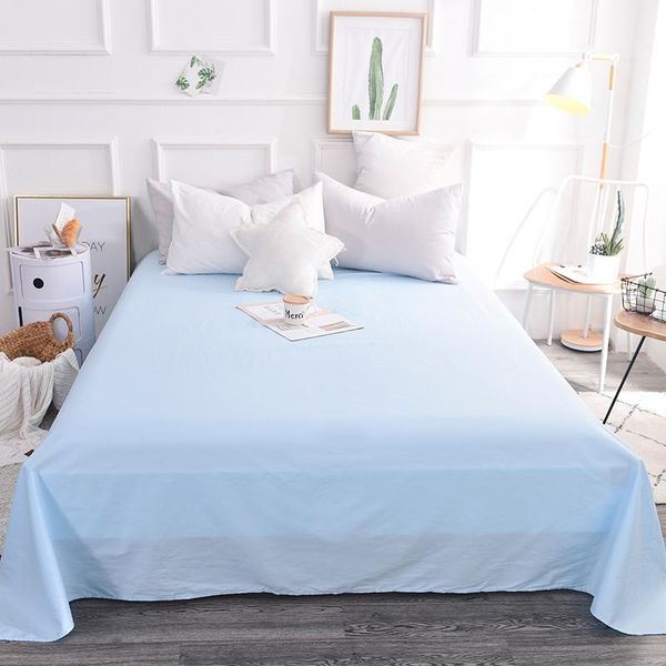 

sheets & sets home el bedroom single double sky blue 100% cotton flat sheet bedspread bedding linens bed twin full queen king