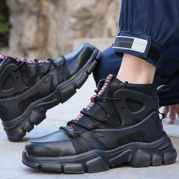 

vintage men work boots fashion designer hi-shoes breathable waterproof lace up dad boot size 39-45 high-quality for mens, Black