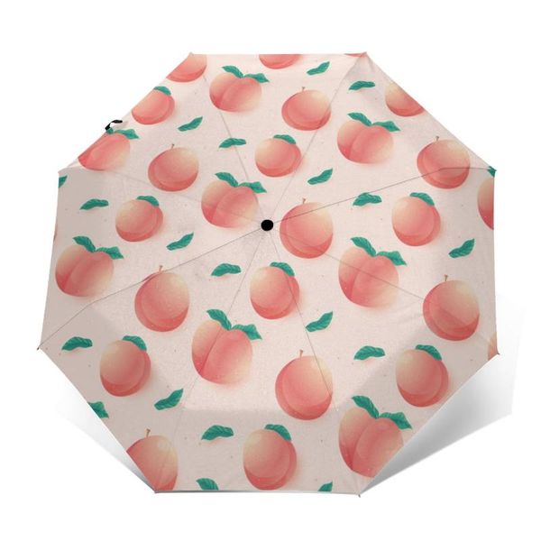 

umbrellas automatic umbrella gradient peach three-fold women men rain