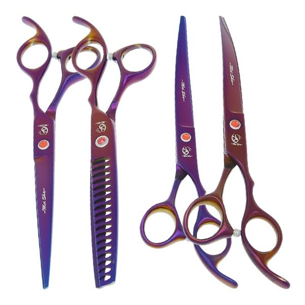 

hair scissors 7" professional pet grooming dog trimming clippers animals straight & thinning curved shears forceps comb b0021a