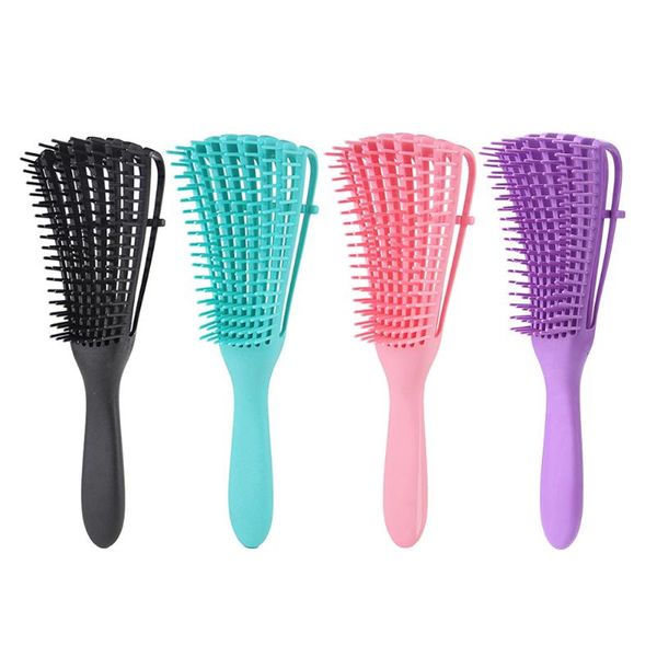 

hair brushes salon detangling brush for curly non-slip rubber ocs comb scalp massage styling tool, Silver