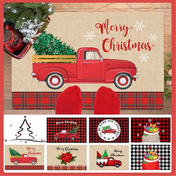 

carpets christmas decoration floor mat carpet plaid truck outdoor indoor rubber foot door 40cmx60cm crafts natale